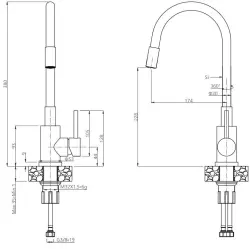 Quadri Bristol Miscelatore da cucina cromo opaco con beccuccio flessibile bianco 1208956022