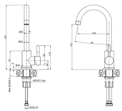 Quadri Coventry Miscelatore da cucina cromo con beccuccio girevole 1208956031