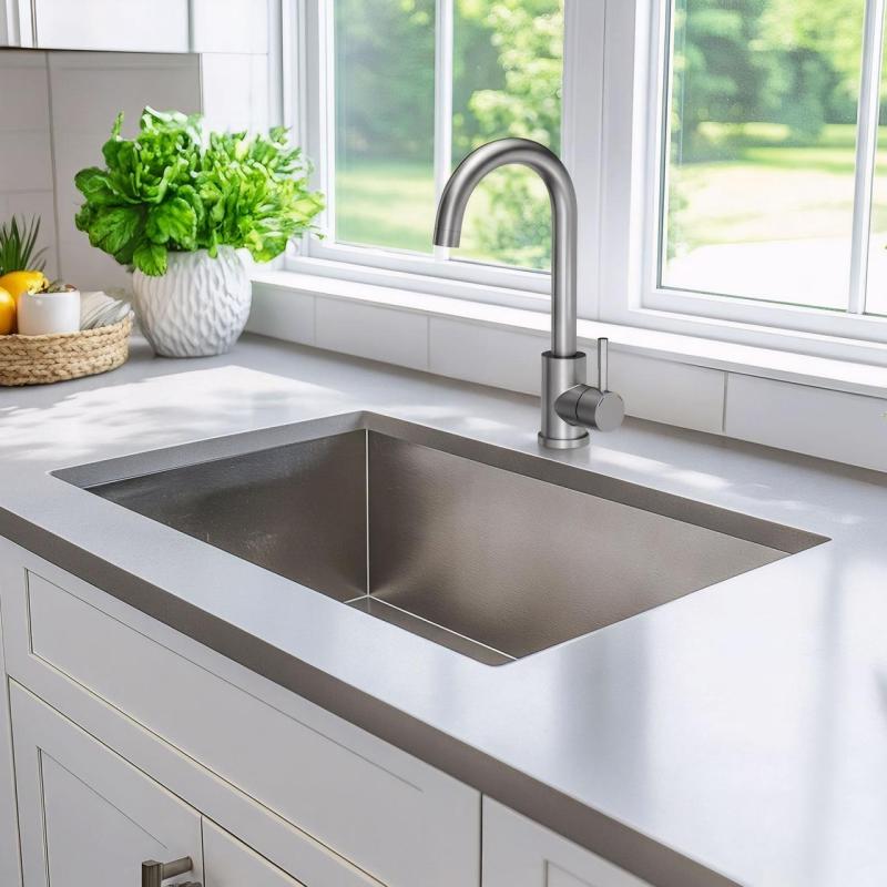 Quadri Coventry Miscelatore da cucina cromo opaco con beccuccio girevole 1208956032