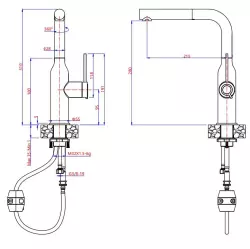 Quadri Stamford Miscelatore da cucina con beccuccio estraibile in acciaio inossidabile  1208956081