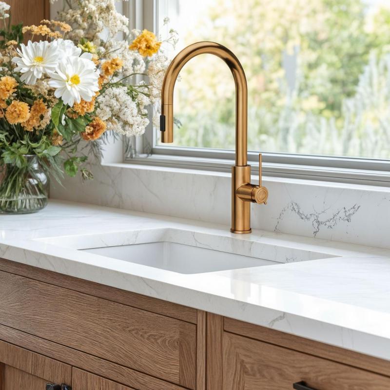 Quadri Retford Miscelatore da cucina Rame con beccuccio estraibile e modalità a spruzzo 1208956086