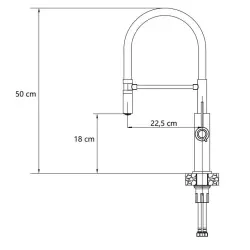 Quadri Retford Miscelatore da cucina in acciaio inossidabile con beccuccio flessibile nero 1208956089