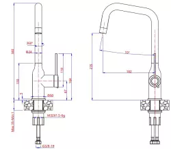 Quadri Stamford Miscelatore da cucina oro PVD con beccuccio girevole angolare 1208956098