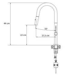 Quadri Brighton Miscelatore da cucina gun metal con beccuccio estraibile e modalità di spruzzo 1208956105