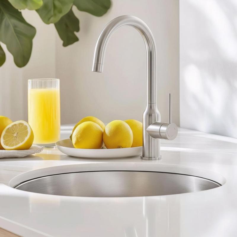 Quadri Stamford kitchen mixer chrome with rotating round spout 1208956110