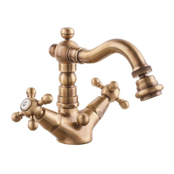 Rubinetto bidet classico PB con beccuccio da 145 mm in bronzo.