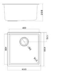 Lavandino bianco 40x40cm sottopiano, sovrapposizione e incasso con tappo in acciaio inossidabile 1208956392