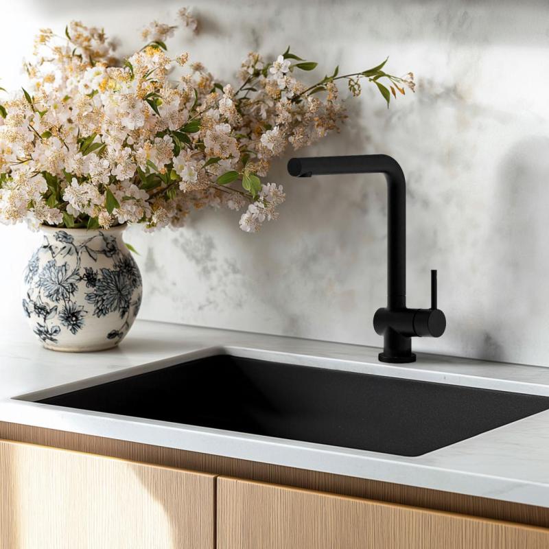 Lavello nero 50x40cm a incasso, a scomparsa e a filo con tappo in acciaio inossidabile 1208956395.