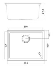 Lavandino bianco 50x40cm sottotop, sopra top e a filo con tappo in acciaio inossidabile 1208956397.