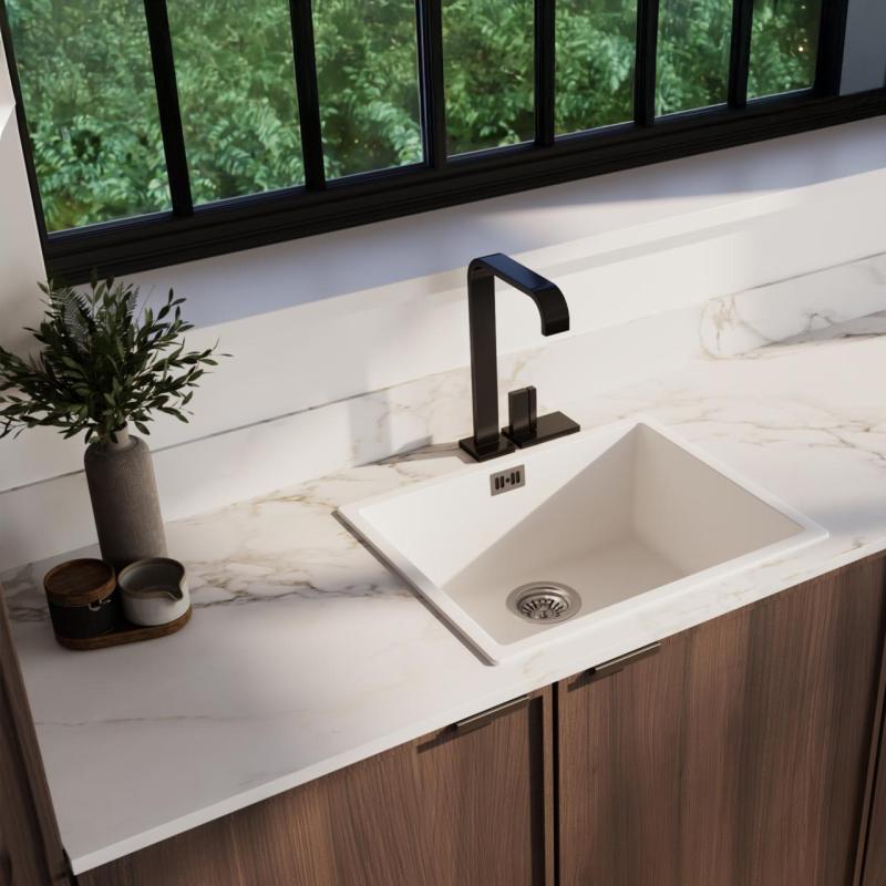 Lavandino bianco 50x40cm sottotop, sopra top e a filo con tappo in acciaio inossidabile 1208956397.