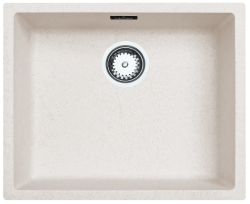 Lavello crema sabbia 50x40cm a filo sopra e sottopiano con tappo in acciaio inossidabile 1208956399