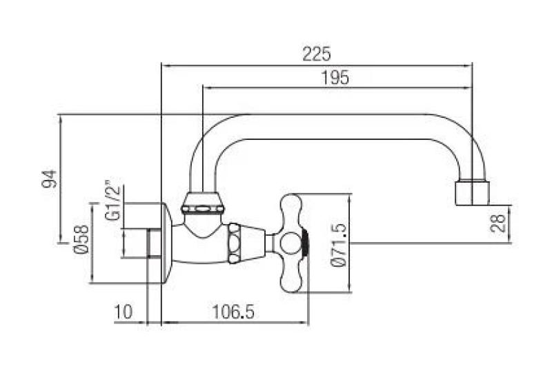 Rubinetto da parete classico PB con manopola a leva e uscita girevole in bronzo per acqua fredda 1208956897