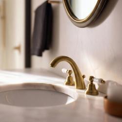 PB Rubinetto classico a 3 fori per lavabo alto con leve bianche Bronzo 1208956910