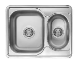 Ausmann Basic Lavello in acciaio inossidabile 1,5 reversibile con montaggio sopra il piano 63x50 cm sifone incluso 1208956969