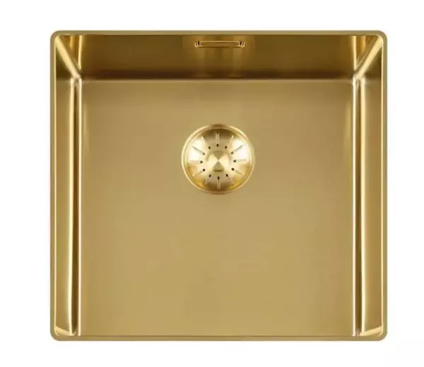 Lorreine 40SL1016-GOLD Slim Lavello con montaggio a filo 40x40cm in Oro spazzolato