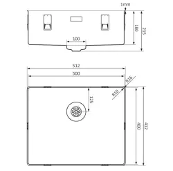 Lorreine 50SL1016 Lavello Slim con montaggio a filo 50x40cm in acciaio inossidabile