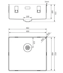 Lorreine 45SL1016 Slim Lavello con montaggio a filo 45x40cm in acciaio inossidabile