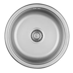 Ausmann Basic lavello rotondo in acciaio inossidabile montaggio sopra piano 43cm con sifone incluso 1208956999
