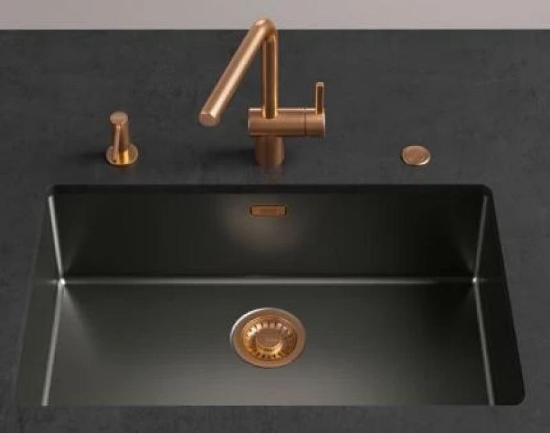 Franke Mythos Masterpiece Set di tappi per lavello con troppopieno gun metal 112.0653.030