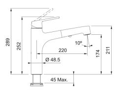 Franke Lift Rubinetto da cucina nero opaco con doccetta estraibile 115.0621.670