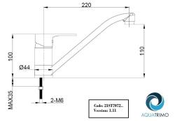 AquaTrimo Schubert Miscelatore monocomando per cucina cromo 21ST7072CM