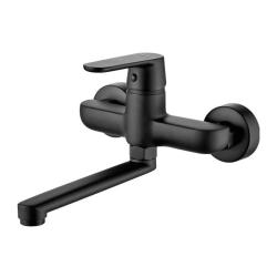 AquaTrimo Chopin Rubinetto a parete nero con beccuccio inferiore da 235mm 21CP7075SW