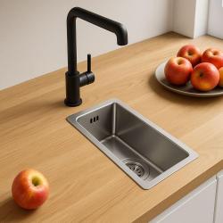 Ausmann Oder lavello piccolo in acciaio inossidabile 16x30cm montaggio a filo sopra e sotto piano 1208957115