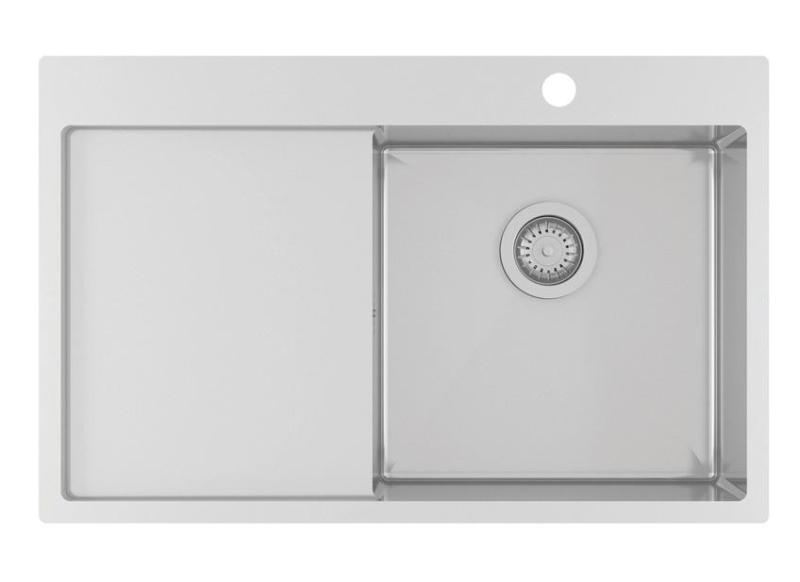 Ausmann Oder Blue Lavello in acciaio inossidabile 78x50cm montaggio a filo e sopra piano con scolapiatti 1208957121