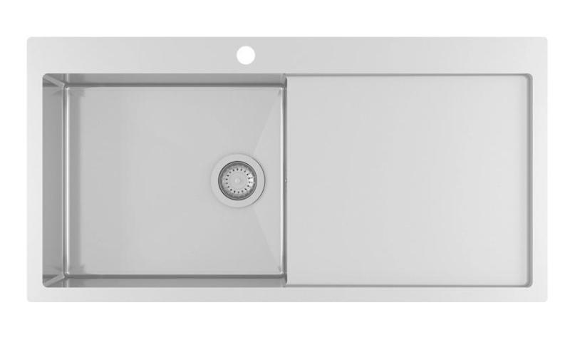 Ausmann Oder Blue lavello grande in acciaio inossidabile 100x51cm montaggio a filo e sopra il piano con scolapiatti 1208957124