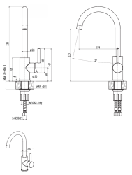 Ausmann Petra Miscelatore monocomando per cucina con beccuccio girevole Cromo completamente in metallo 1208957156