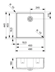 Reginox New York Lavello in acciaio inossidabile 45x40 cm montaggio a filo sopra e sotto il piano R35528