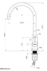 Lorreine Pro Round Gun Metal rubinetto da cucina con beccuccio rotondo e girevole 1208957313