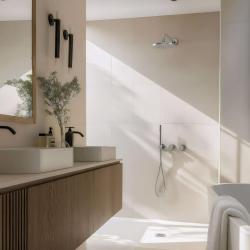 Set doccia da incasso Waterevolution Flow cromato con doccia a pioggia termostatica e doccetta 1208957343