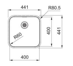 Franke Smart SRX 210.40 T Lavello in acciaio inossidabile 40x40 montaggio a filo 127.0688.776