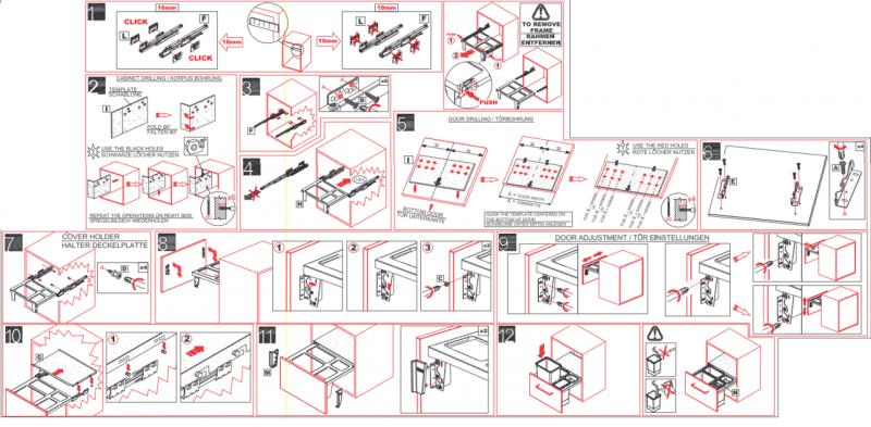 Franke Sorter Garbo 60-2 Sistema di raccolta differenziata integrato con 2 x 18 litri contenitori 1210284027