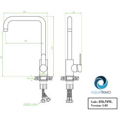 AquaTrimo Solid Rubinetto da cucina in acciaio inossidabile massiccio con beccuccio girevole 21SL7370SS