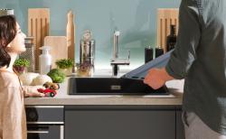 Franke Maris MRG 260/160-34-15 Fragranite Black Edition Lavello nero opaco con vasca grande a sinistra montaggio a filo