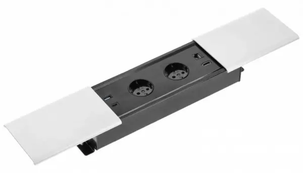 Indux Slide Max Presa per cucina da incasso nel piano di lavoro con USB-A, HDMI, RJ45 e USB-C colore bianco opaco 1208957429