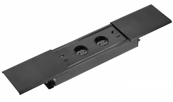 Indux Slide Max Presa per cucina da incasso nel piano di lavoro con USB-A, HDMI, RJ45 e USB-C colore nero opaco 1208957430