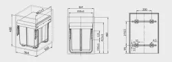 Garbi Carrier C-40-2-H Sistema di raccolta rifiuti con guide proprie e 2 contenitori per rifiuti 2 x 20 litri 1208957463