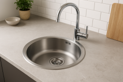 Franke Rondo ROX 210.38 lavello rotondo in acciaio inossidabile 43,9 cm montaggio a filo 127.0688.778
