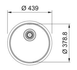 Franke Rondo ROX 210.38 lavello rotondo in acciaio inossidabile 43,9 cm montaggio a filo 127.0688.778