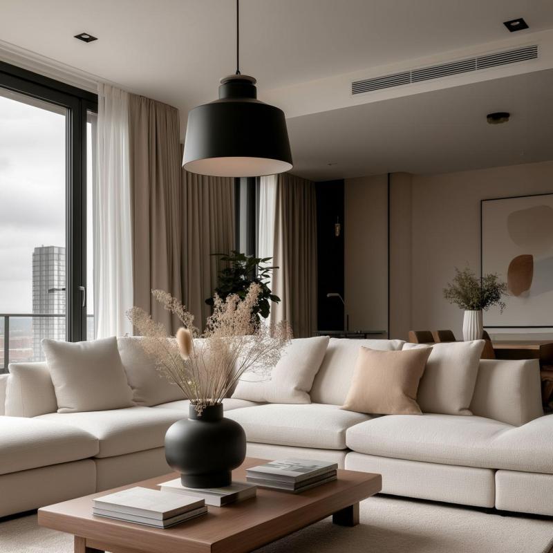 Decor Margus lampada a sospensione in metallo nero opaco con aggiunta di legno 2911