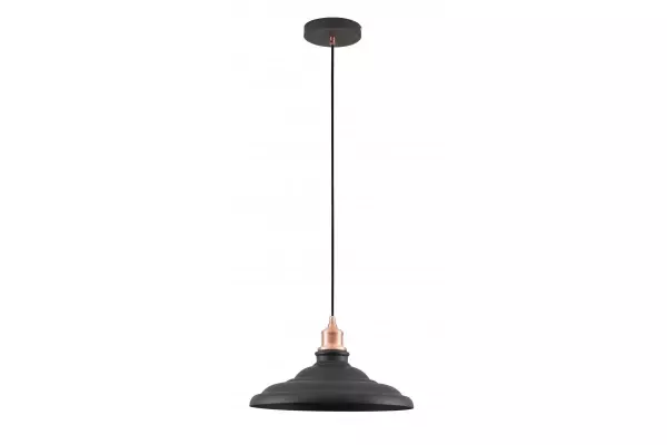 Decor Loret, lampada a sospensione nera senza tempo con un diametro di 34,8 cm. 9721.