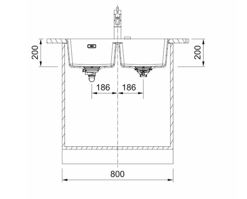 Franke Maris MRG 120-35-35 Fragranite edizione nera opaca doppio lavello sottotop.