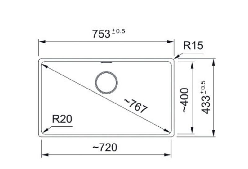 Franke Maris MRG 110-72 Fragranite edizione nera opaca lavabo sottotop