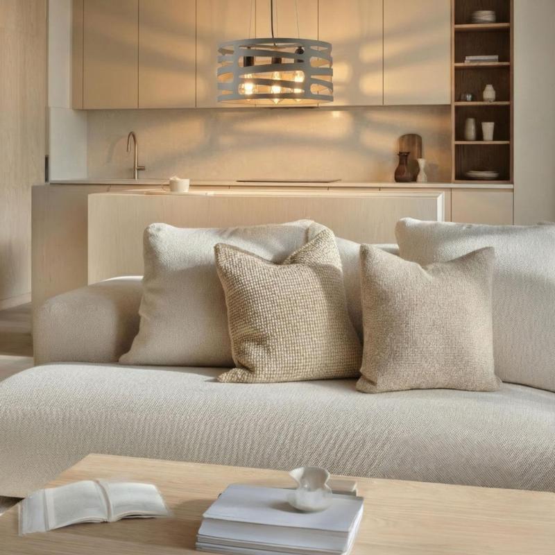 Lampada a sospensione Decor Marisa grigia con spaziatura orizzontale affusolata massimo 3 fonti luminose diametro 40 cm 2607.