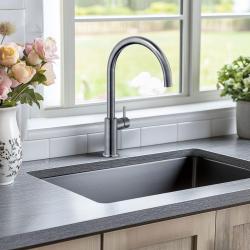 AquaDesign Sinks Lavello in acciaio inossidabile grigio antracite PVD 50x40 montaggio a filo sopra e sotto piano 1208957702