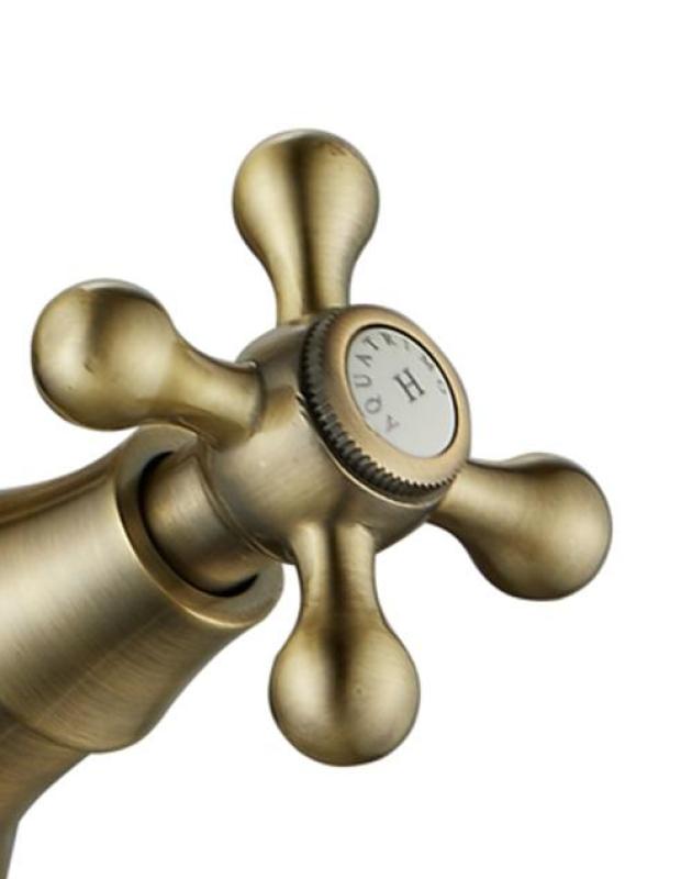 AquaTrimo Windsorubinetto a 2 fori per cucina classica a ponte nostalgico con beccuccio angolare bronzo 21WS7653BN