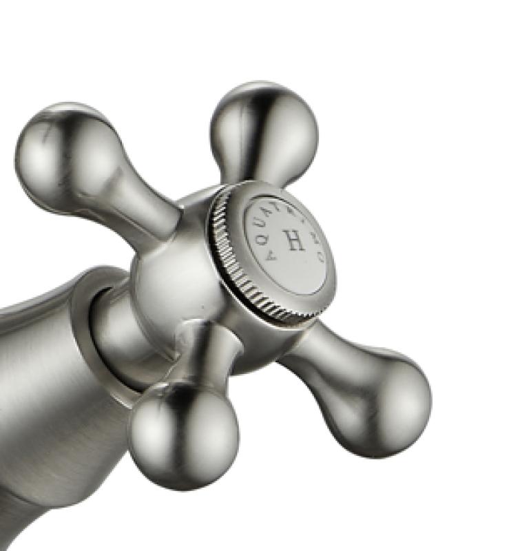 AquaTrimo Windsor Rubinetto da cucina classico a 2 fori a ponte nostalgico con beccuccio angolare acciaio inox 21WS7653NM